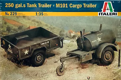 Italeri 1/35 US 250 Gal. Tank Trailer And M101 Cargo Trailer 229 • $17.99