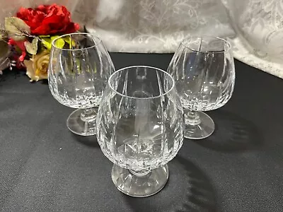 Set Of 3 Mikasa  Arctic Lights  Vertical Cut Brandy Glasses 5 3/4” • $76.50