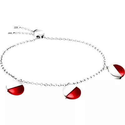 Calvin Klein Silver/Red Bracelet KJ8RRB040I00 Stainless Steel RRP £89 BNIB • £29