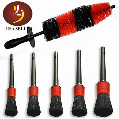 Car Detailing Brush Wheel Rims Tire Seat Engine Cleaning Tool Kit Auto Wash US • $8.65