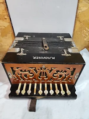 Antique 1920s M. Hohner Single Row 10 Key Accordion Leather Straps Good Bellows  • $209.90