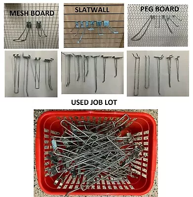 £12.95 • Buy Shop Fitting Display Hooks Slatwall Grid Wall Mesh Peg Board Panel Prong  Joblot
