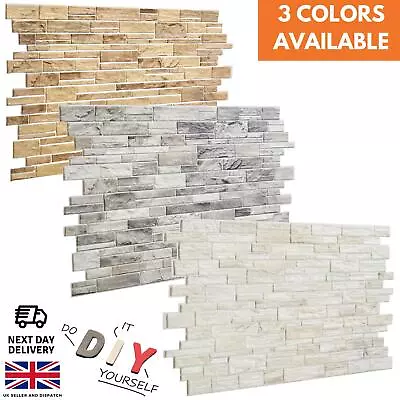 Stone Slate Effect PVC Plastic Wall Covering Panels Decorative Cladding Tiles • £34.95