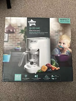 Brand New Tommee Tippee Quick Cook Baby Food Steamer And Blender - White • £61.31