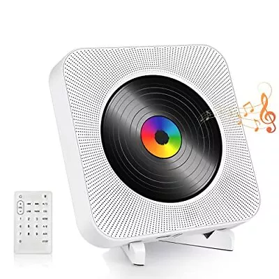 Bluetooth CD Player Wall Mountable CD Player Features Dual Stereo Speakers ... • $56.32