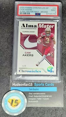 Cam Akers 2020 Panini Chronicles Draft Picks #22 Nike Swoosh Patch 1/2 FSU • $84.99