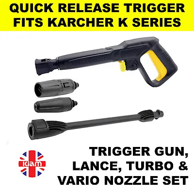 Turbo Vario Lance Trigger Gun Karcher K2 K3 K4 K5 K6 K7 Click Pressure Washer • £29.95