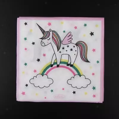 12 Pieces Magical Unicorn Paper Napkin Birthday Serviette Party Supplier • £4.42