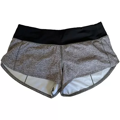 Lululemon Womens Run Speed Up 2.5  Shorts Size 6 Gray Built In Brief Pockets • $28