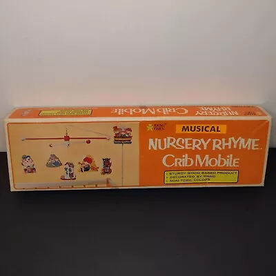 VTG Young Times Nursery Rhyme Crib Mobile Musical Hand Painted With Box Tested • $28.99