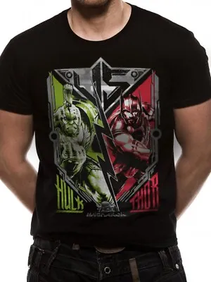 Marvel Comics Official Thor Ragnarok Thor V Hulk Unisex Black T-Shirt Mens Women • £7.95