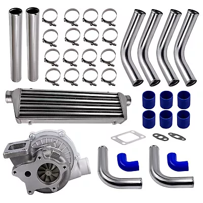 T04E T3/T4 A/R 0.63 400+HP Universal TURBO +Intercooler +Piping Pipe Kits • $303.89