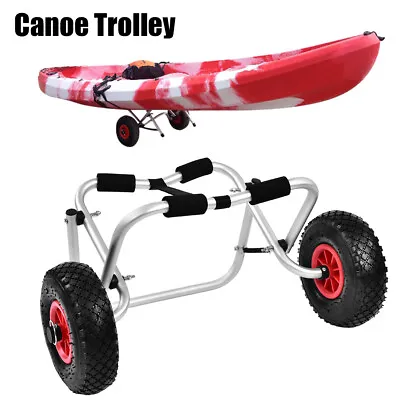 80KG  Kayak Trolley Canoe Aluminium Collapsible Wheel Cart Boat Carrier Foldable • $53.99