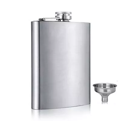 6 8 10 Oz Liquor Stainless Steel Pocket Hip Flask Screw Cap With Funnel • $2.32