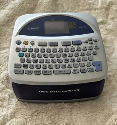 Casio Disc Title Printer CW-75 Qwerty Keyboard Tested - Cord/Batteries Not Incl. • $30