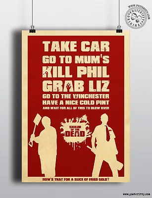 £8 • Buy SHAUN OF THE DEAD (Quote) Minimalist Poster Minimal Print Posteritty Cornetto