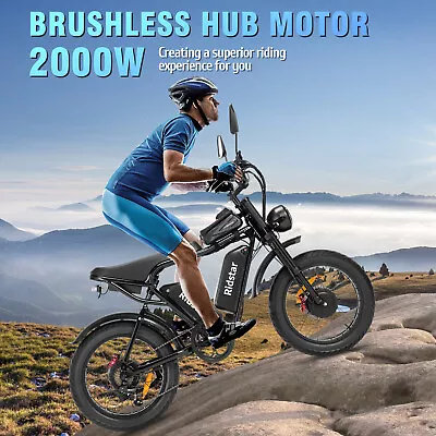 Ridstar 1000/1200/1500/2000W 48/52V 15/20/40Ah Battery City Snow Mountain E-Bike • $859.89