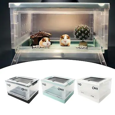 Reptile Feeding Box Hamster Breeding Cage Terrarium Tank For Frog Scorpion • £24.28