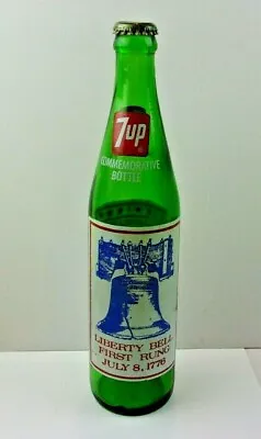 7UP 1976 Bottle With Cap Bicentennial Bottle 1 Pint CLEAN Liberty Bell • $8.95