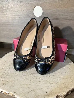 Target Merona Leopard Faux Suede ROUND Toe Ballet Flats Shoes US 8 MADELINE • $17.99