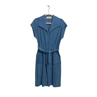 Vintage Lord & Taylor Blue Terry Cloth Romper/Dress W/Belt Size Large NWT • $69.97