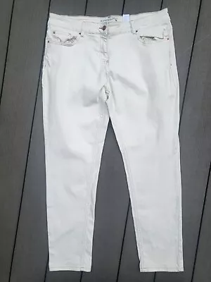 £3.99 • Buy Bnwot Cream Next Relaxed Skinny Mid Rise Jeans Size 16