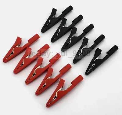 10Pcs Red/Black Insulated Mini Test Alligator Clip Probe With 2mm Banana Jack • $6.20