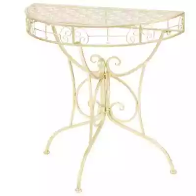 VidaXL Side Table Vintage Style Half Round Metal 72x36x74 Cm Gold • $107.82