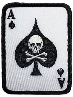 Poker Player Skull - Embroidered Sew On Patch 2 1/4  X 3  • $7.99