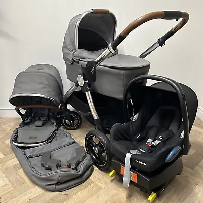 Mamas & Papas Ocarro Travel System (Pushchair Carrycot Car Seat) Fossil Grey • £480