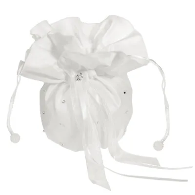 £6.47 • Buy Bridal Bridesmaid Rhinestone Pearl Decorated Satin Dolly Bag Handbag (