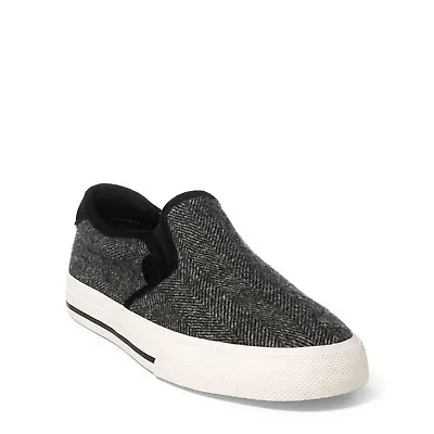 Polo Ralph Lauren Men's Vaughn Slip On II Sneaker - Herringbone BLK/CREAM NWB • $17.99