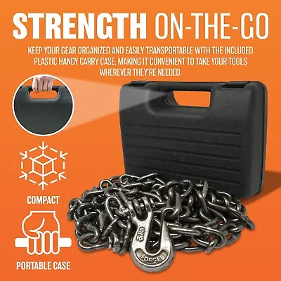 Heavy Duty 14ft 4.2m Recovery Tow Towing Lifting Utility Farm Steel Chain 5400lb • £16.99