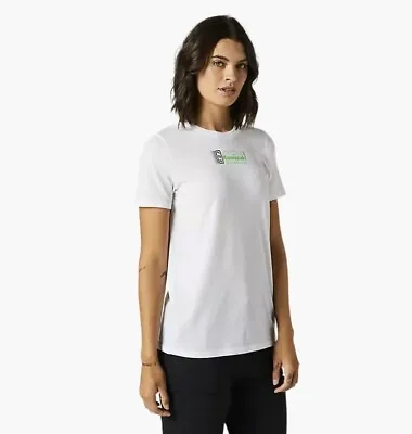 Fox Racing Kawasaki Womens Medium Size White T-Shirt Short Sleeve Crew Neck  • £22.33