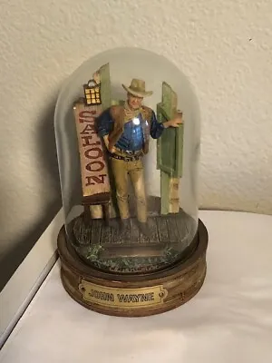 Franklin Mint John Wayne Sculpture W/ Dome Saloon Scene Numbered Limited Edition • $17
