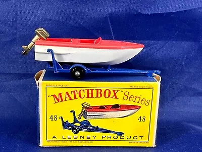 Matchbox Lesney 48b Sports Boat & Trailer - Mib • $20.50