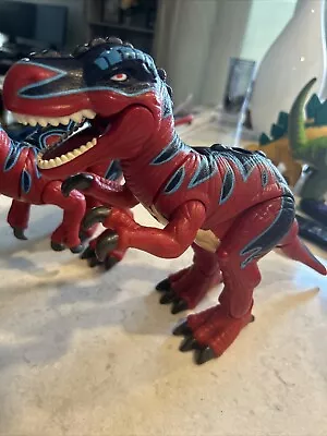 Mattel Imaginext 2004 Razor T-Rex Dinosaur Red Blue Black Roaring Lot Of 2 AS IS • $19.99