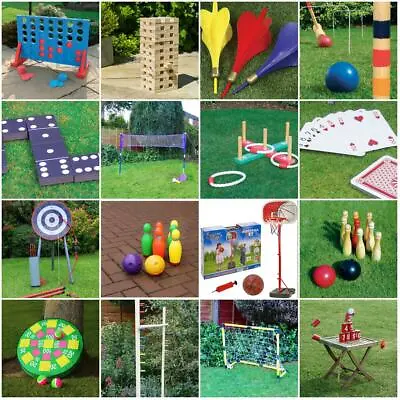 Giant Garden Games Outdoor Summer Beach Bbq Kids Fun Games Quoits Jenga Limbo • £11.95
