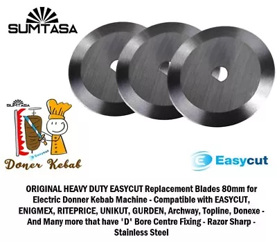 3 X Heavy Duty 80mm Kebab Disc Disk For Easycut Donexe Enigmex Riteprice • £29.95