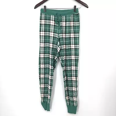 Hanna Andersson Pajama Long John Pants 100% Organic Cotton Green Plaid XS Womens • $25