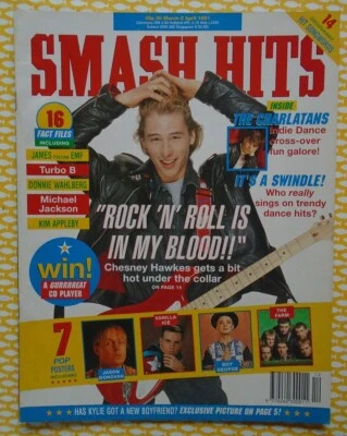 £5 • Buy Smash Hits 1991 Chesney Hawkes Charlatans Boy George Living Colour Jesus Jones