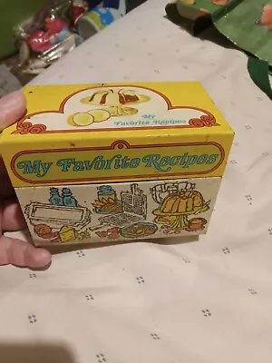 Vintage Nordic Ware Yellow Metal Recipe Box Holder  Kitchen Utensils Metal... • $30