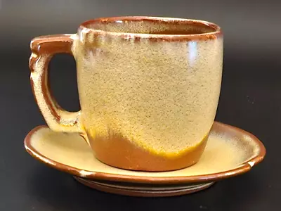 Vintage Frankoma 2-Pc Cup And Saucer Desert Gold/Sand 5C And 5E • $7.46