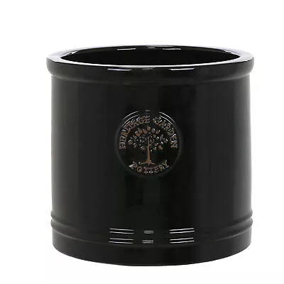Black Heritage Cylinder Garden Ceramic Planter Plant Flower Pot - Frost Proof 	 • £29.99