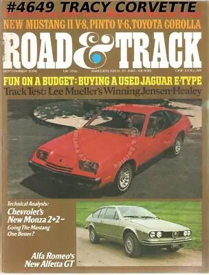 $17 • Buy September 1974 Road & Track Alfa Romeo Alfetta GT Mustang II V-8 Monza 2+2 Pinto