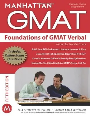 Foundations Of GMAT Verbal (Manhattan GMAT Strategy Guides)Manh • £7.25