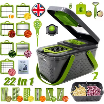 £7.18 • Buy 22 In 1 Vegetable Chopper Salad Fruit Mandolin Slicer Food Dicer Cutter Peeler