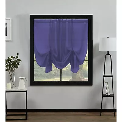 Voile Tie Blinds Net Curtain Slot Top Voile Panels - 24 Colours Available • £6.49