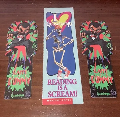 Lot Of 3 VTG 90’s Goosebumps Bookmarks Reading Is A Scream Scholastic Slappy HTF • $29.99