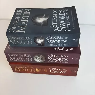 Game Of Thrones Books - GOT George R R Martin X 3 Storm Of Swords Feast Of Crows • $15